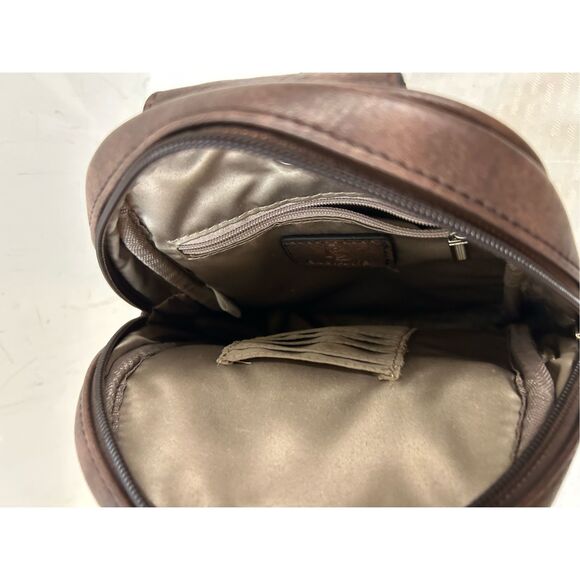 Bostanten crossbody brown flower strap zipper credit card insert - Picture 7 of 7